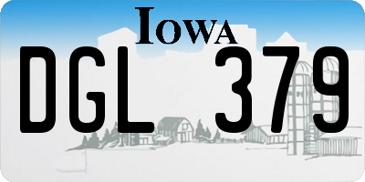 IA license plate DGL379