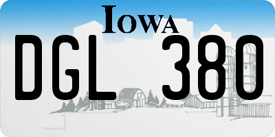 IA license plate DGL380