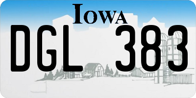 IA license plate DGL383