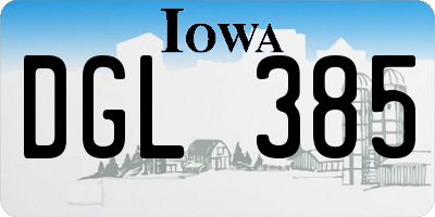 IA license plate DGL385
