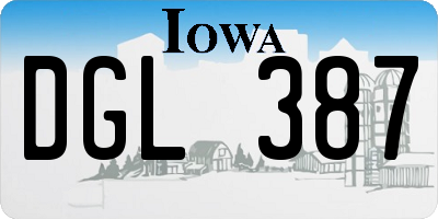 IA license plate DGL387