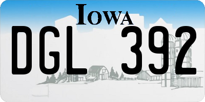 IA license plate DGL392