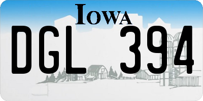 IA license plate DGL394