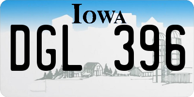IA license plate DGL396