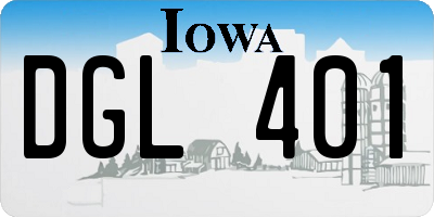 IA license plate DGL401