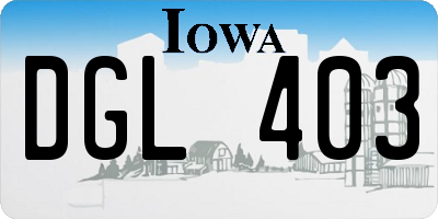 IA license plate DGL403