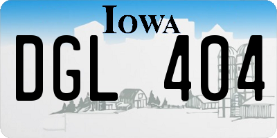 IA license plate DGL404