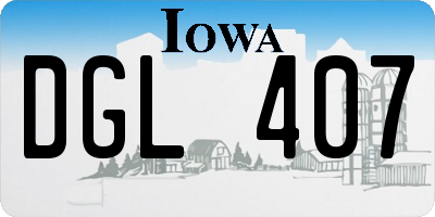 IA license plate DGL407