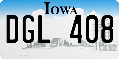 IA license plate DGL408
