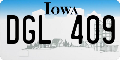IA license plate DGL409