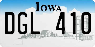 IA license plate DGL410