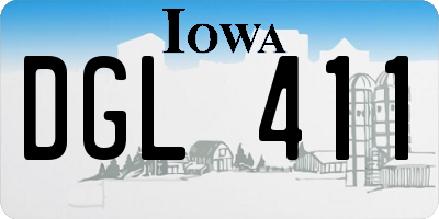 IA license plate DGL411