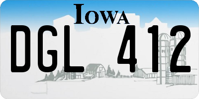 IA license plate DGL412
