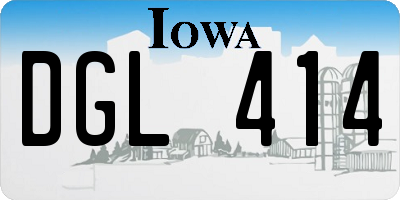 IA license plate DGL414