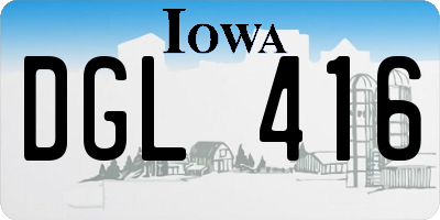 IA license plate DGL416