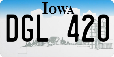 IA license plate DGL420