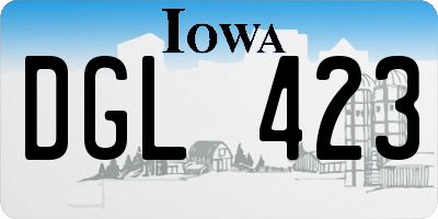 IA license plate DGL423