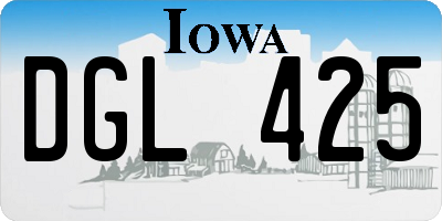 IA license plate DGL425