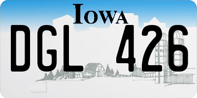 IA license plate DGL426