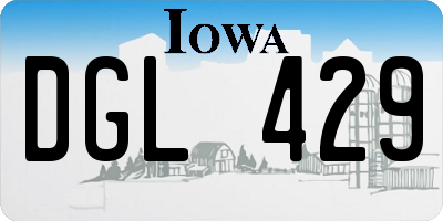 IA license plate DGL429