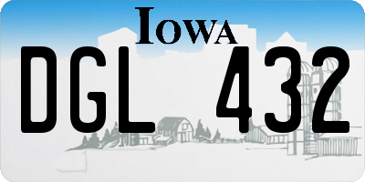 IA license plate DGL432