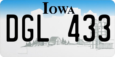 IA license plate DGL433