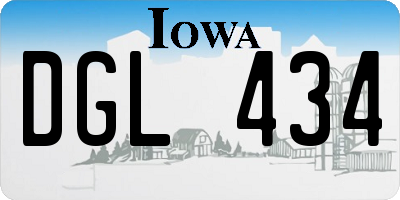 IA license plate DGL434