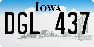 IA license plate DGL437