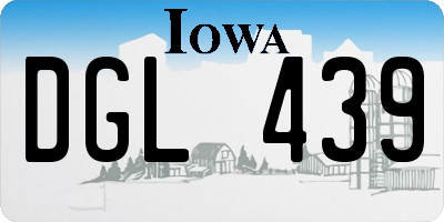 IA license plate DGL439