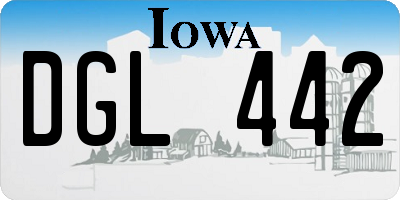 IA license plate DGL442