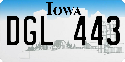 IA license plate DGL443