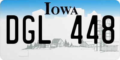 IA license plate DGL448