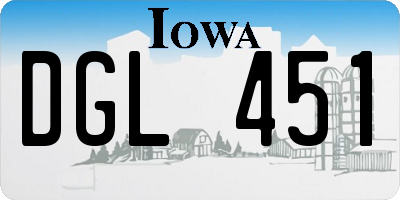 IA license plate DGL451