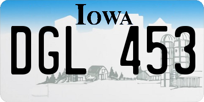IA license plate DGL453