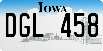 IA license plate DGL458