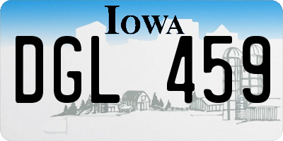 IA license plate DGL459
