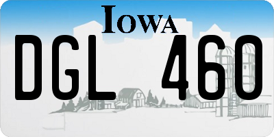 IA license plate DGL460