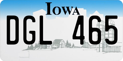 IA license plate DGL465