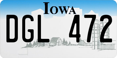 IA license plate DGL472