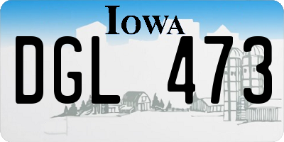 IA license plate DGL473