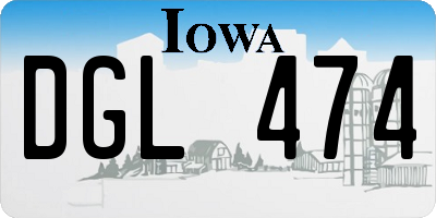 IA license plate DGL474
