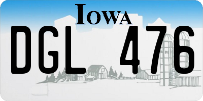 IA license plate DGL476