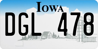 IA license plate DGL478