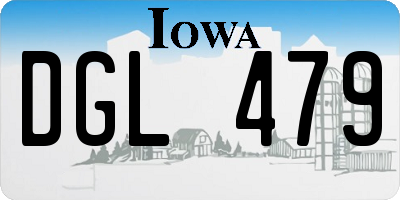 IA license plate DGL479