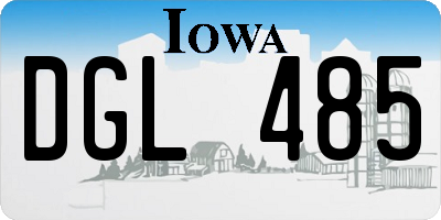 IA license plate DGL485