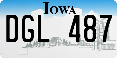 IA license plate DGL487