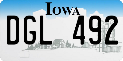 IA license plate DGL492