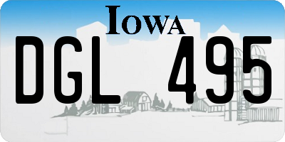 IA license plate DGL495