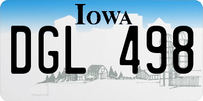 IA license plate DGL498