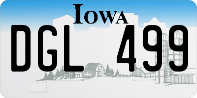 IA license plate DGL499